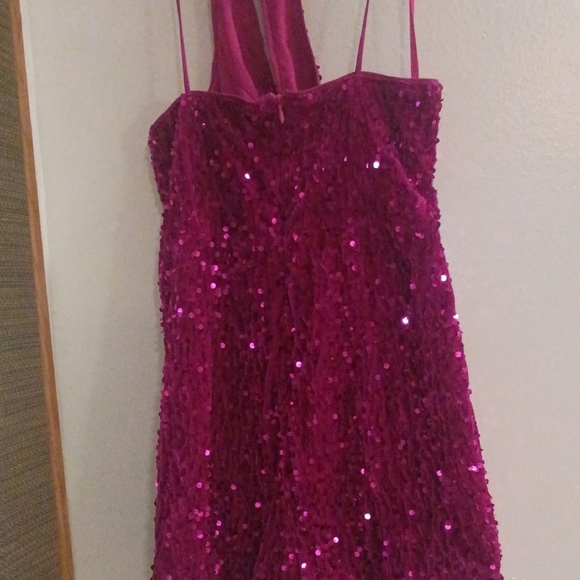 Glamorous Fuchsia Sequin Jumpsuit - Picture 4 of 6